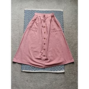 SHEIN - Pink Midi Skirt With Pockets